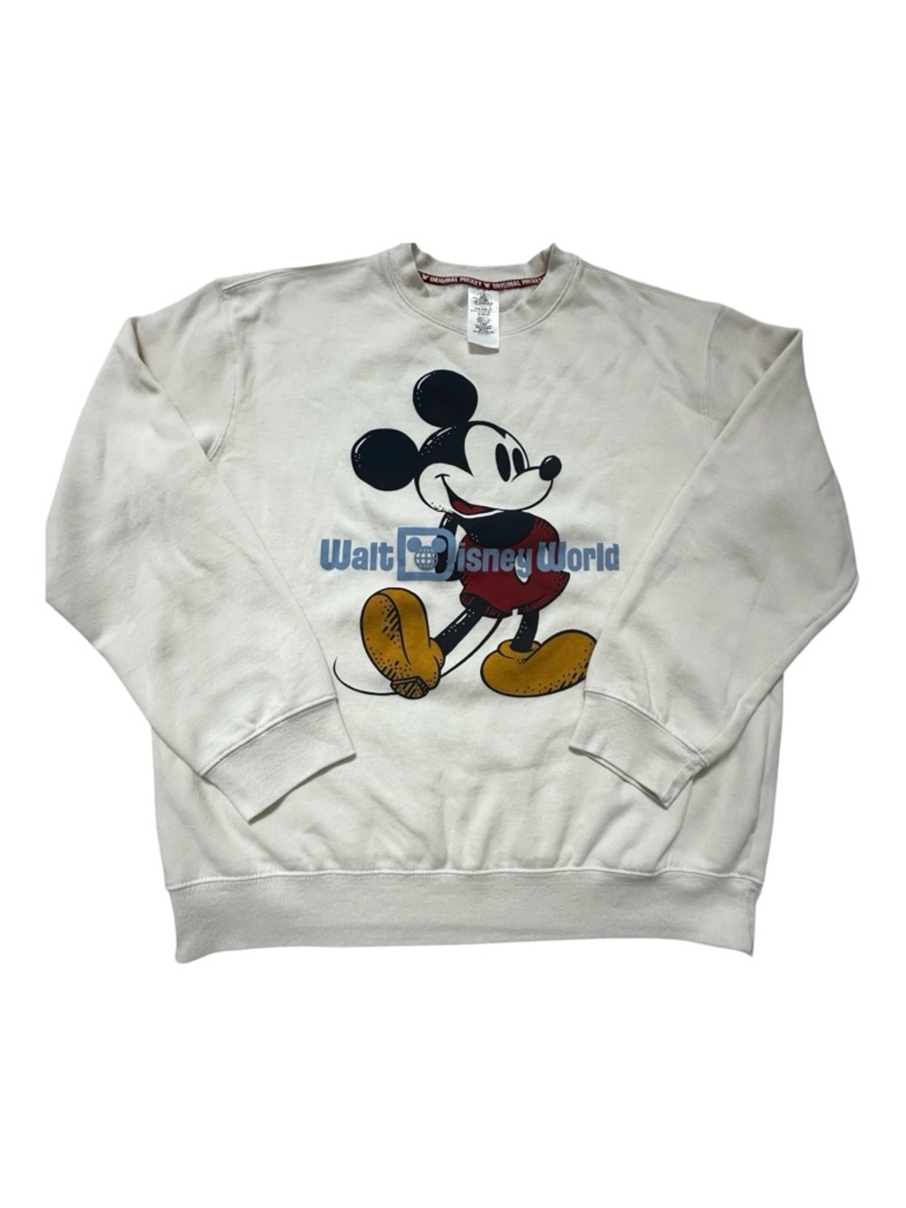 Disney Cream Mickey Graphic Sweatshirt with Yellow and Black Accents - Picture 2 of 11